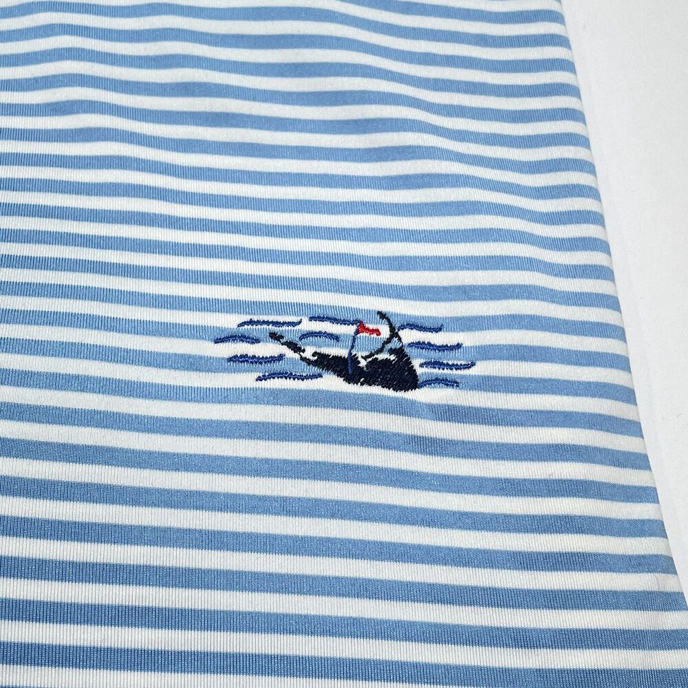 Miacomet Golf Polo Shirt Men Size XL Blue Striped FootJoy Nantucket Country Club - Picture 4 of 11